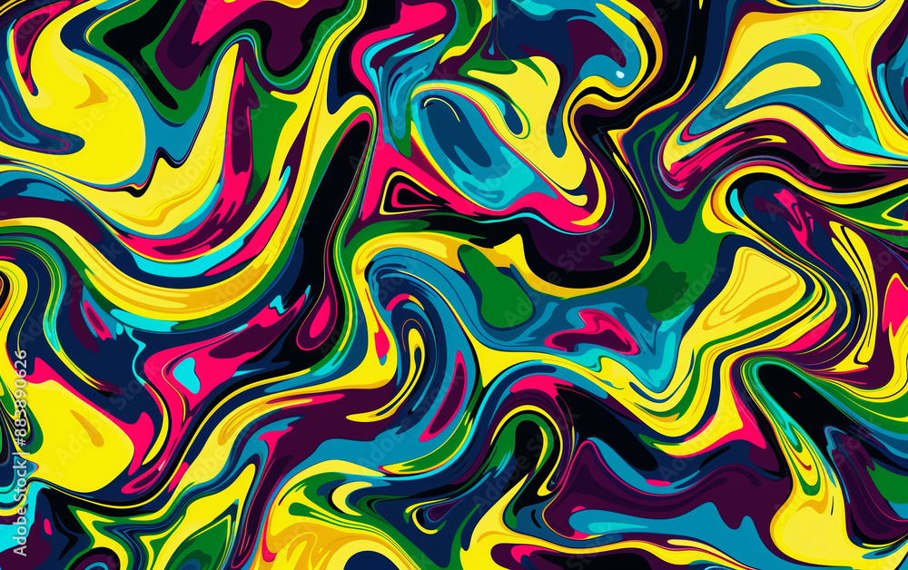 A psychedelic pattern of swirling colors and shapes, reminiscent of the trippy visuals associated with psychedelics neon light spheres.