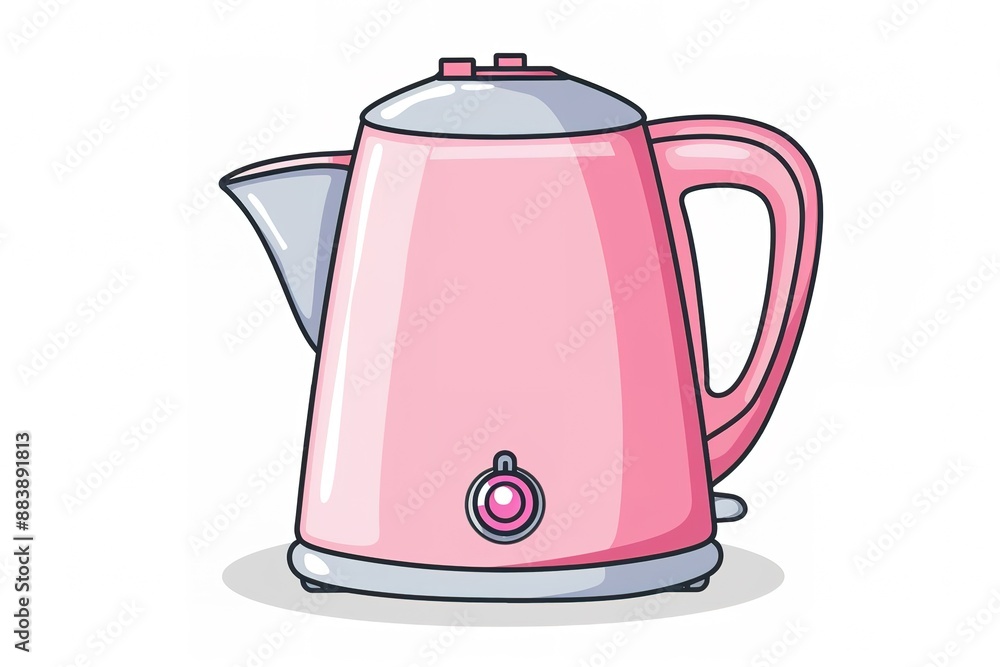 Electric kettle with handle isolated on white background illustration
Electric kettle with handle isolated on white background illustration