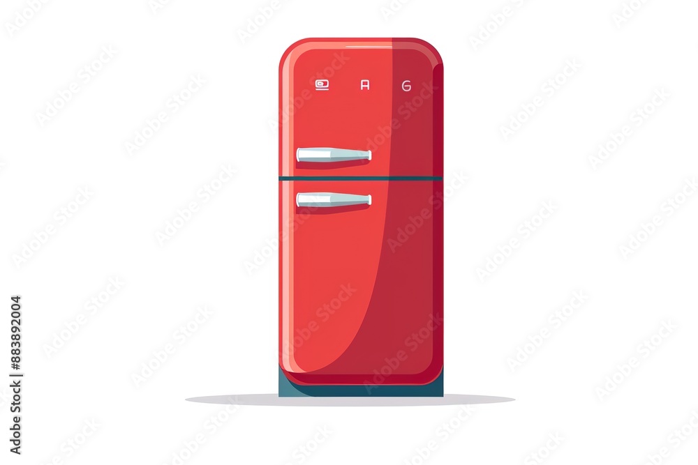 Refrigerator With Flat Icon Illustration Refrigerator With Flat Icon Illustration