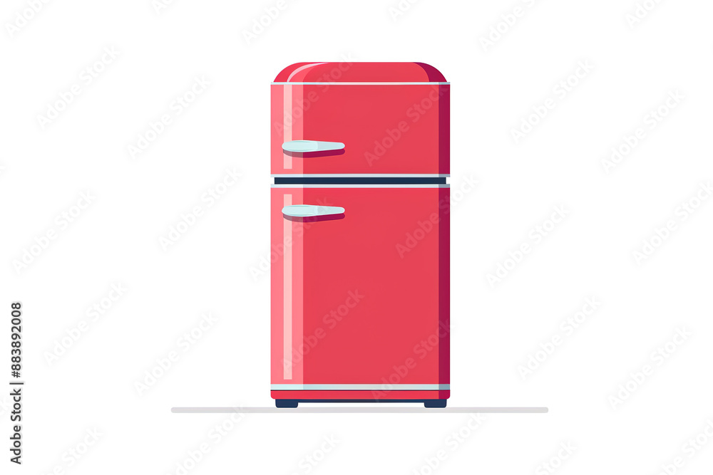 Refrigerator With Flat Icon Illustration Refrigerator With Flat Icon Illustration