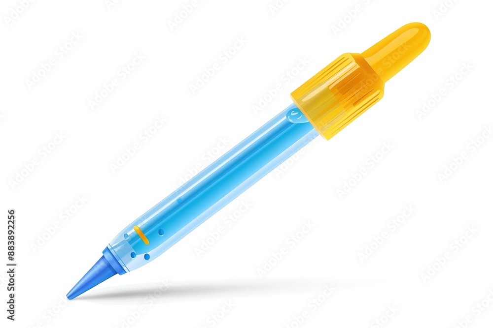 Blue ballpoint pen, office tool cartoon Blue ballpoint pen, office tool cartoon