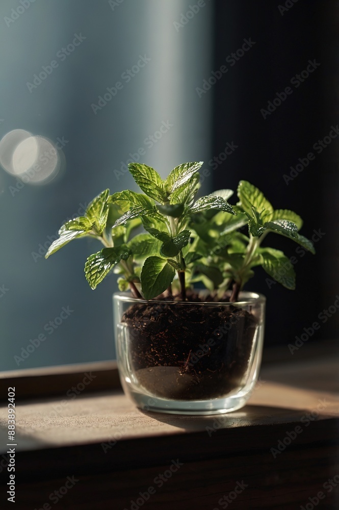 fresh mint leaves on a wooden table fresh mint leaves on a wooden table