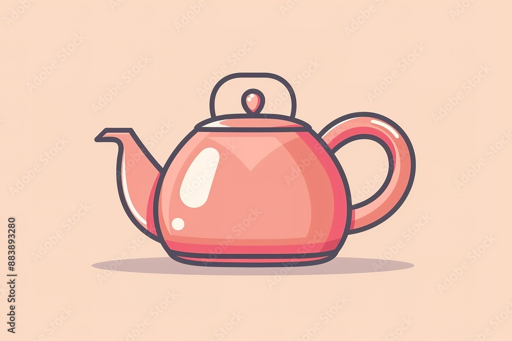 Kitchen teapot sticker concept. Water boiling and cooking tool, kitchen utensil. Poster or banner. Household and kitchenware. Kitchen teapot sticker concept. Water boiling and cooking tool, kitchen utensil. Poster or banner. Household and kitchenware.