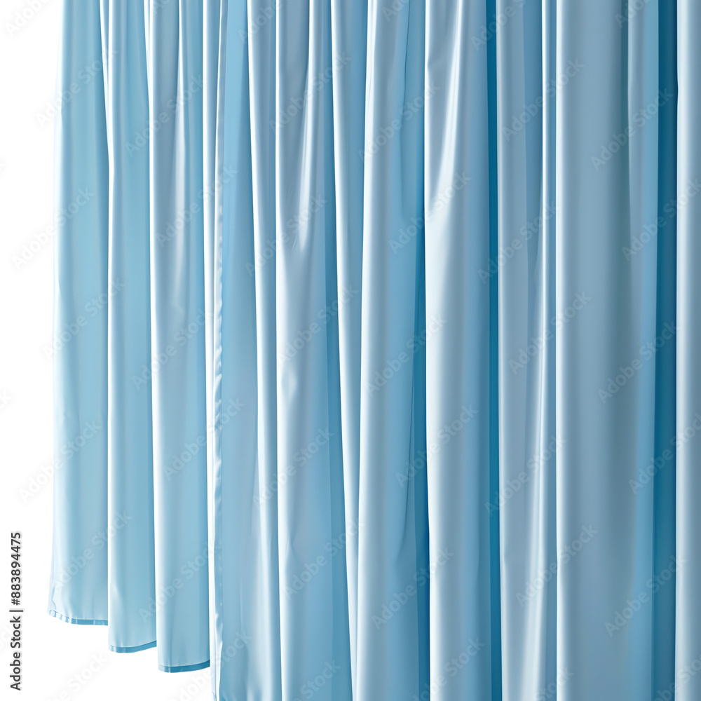 Light blue curtains hanging neatly, providing a soft and elegant touch to any room decor, perfect for adding a calming atmosphere. Light blue curtains hanging neatly, providing a soft and elegant touch to any room decor, perfect for adding a calming atmosphere.