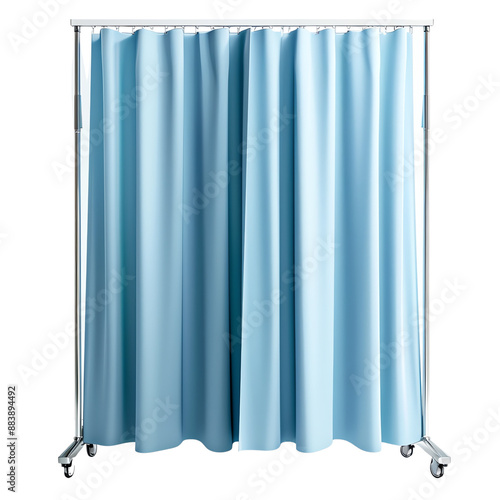 Medical privacy curtain in light blue, providing a clean and professional barrier. Ideal for hospitals, clinics, and privacy needs.