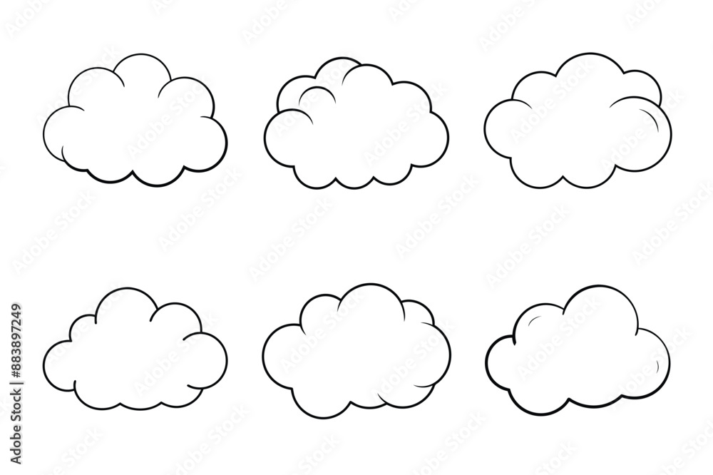 Captivating Cloud Line Art Vector Bundle Set Illustration for Digital and Print Graphics Captivating Cloud Line Art Vector Bundle Set Illustration for Digital and Print Graphics