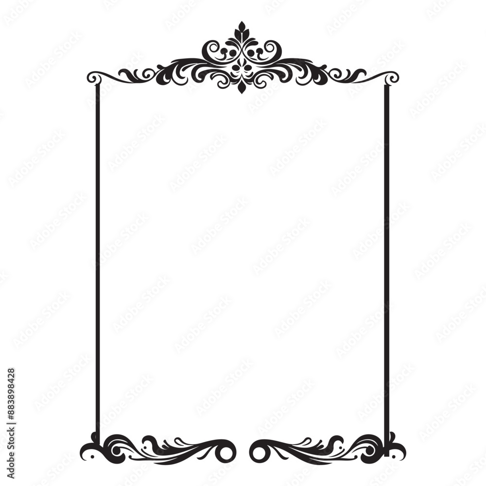 frame with floral ornament black silhouette vector frame with floral ornament black silhouette vector
