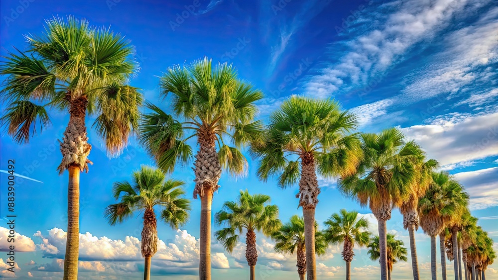 of Palmetto Palm trees on a background, palmetto, palm trees,background, , tropical, foliage, nature, greenery, exotic, design of Palmetto Palm trees on a background, palmetto, palm trees,background, , tropical, foliage, nature, greenery, exotic, design