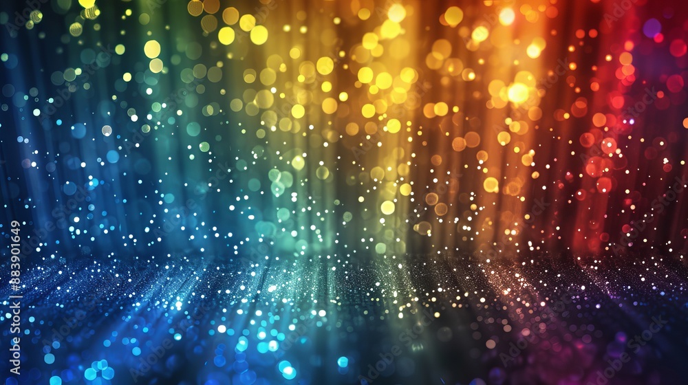 Rainbow Bokeh Lights on Dark Background Rainbow Bokeh Lights on Dark Background