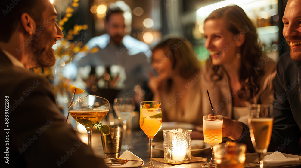 A group of friends were enjoying drinks A group of friends were enjoying drinks