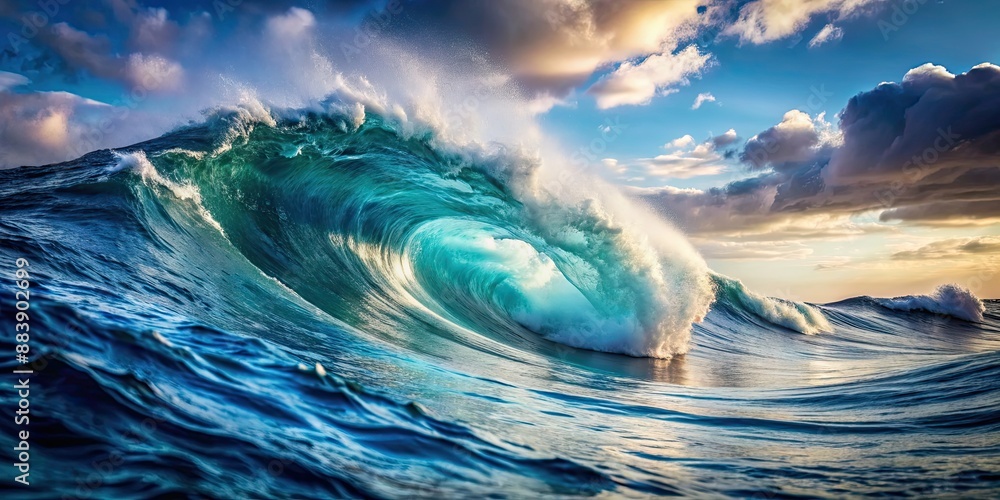 Swirling waves on the surface of the sea , violent, waves, top view, ocean, water, turbulence, stormy, blue, nature, pattern Swirling waves on the surface of the sea , violent, waves, top view, ocean, water, turbulence, stormy, blue, nature, pattern