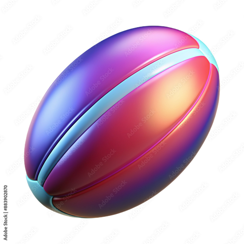 Detailed 3D plastic rugby ball icon with glossy finish and vibrant colors
Detailed 3D plastic rugby ball icon with glossy finish and vibrant colors