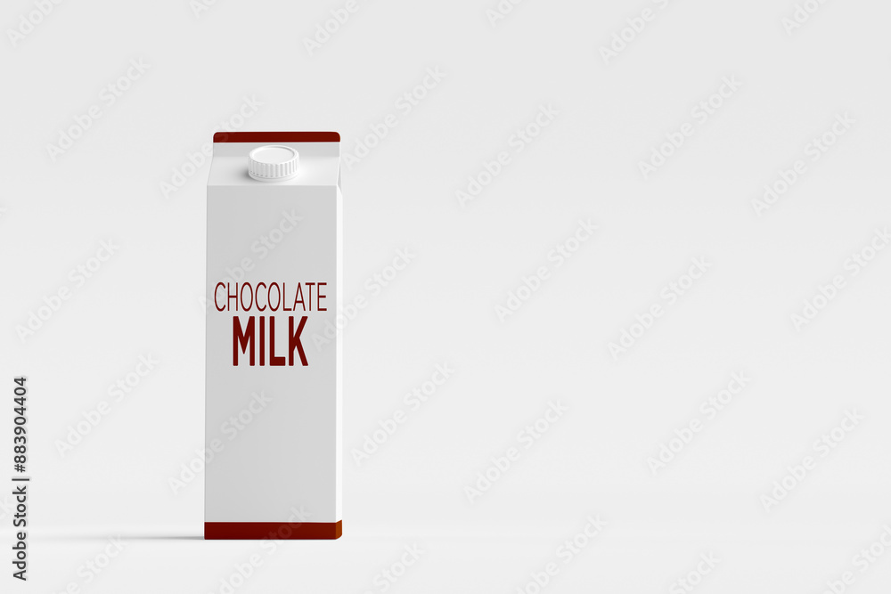 Chocolate milk carton standing on white background Chocolate milk carton standing on white background