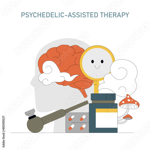 PTSD Prevention in First Responders. Flat Vector Illustration