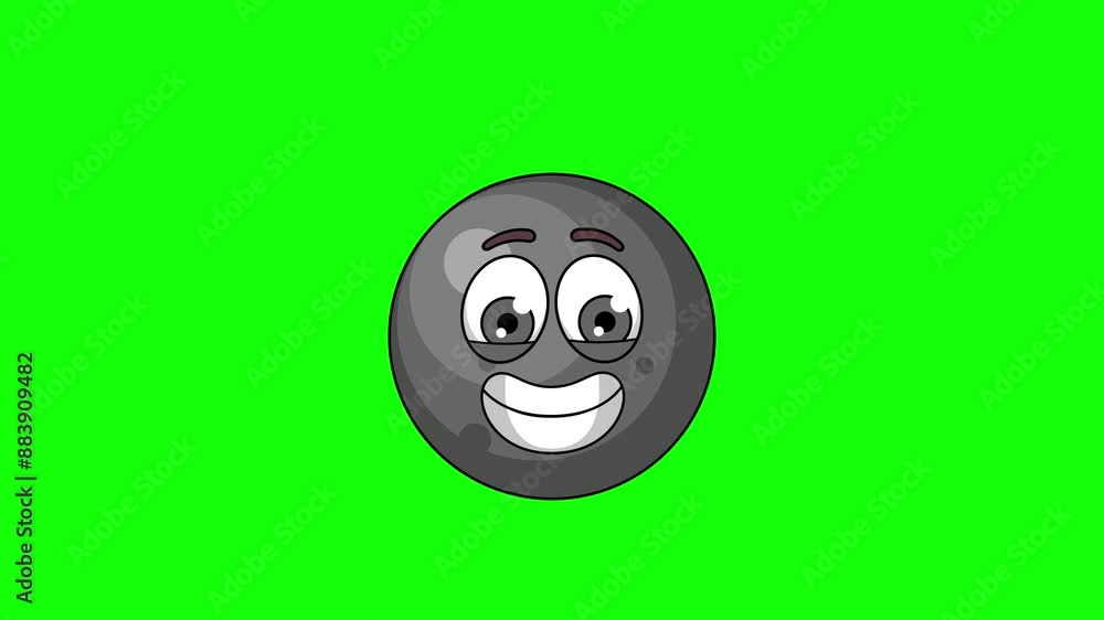 The grimacing face of cannon ball mascot, nervousness, embarrassment, or awkwardness The grimacing face of cannon ball mascot, nervousness, embarrassment, or awkwardness