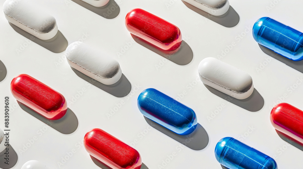 A Playful Pattern of Pills in a Sunlit Studio A Playful Pattern of Pills in a Sunlit Studio