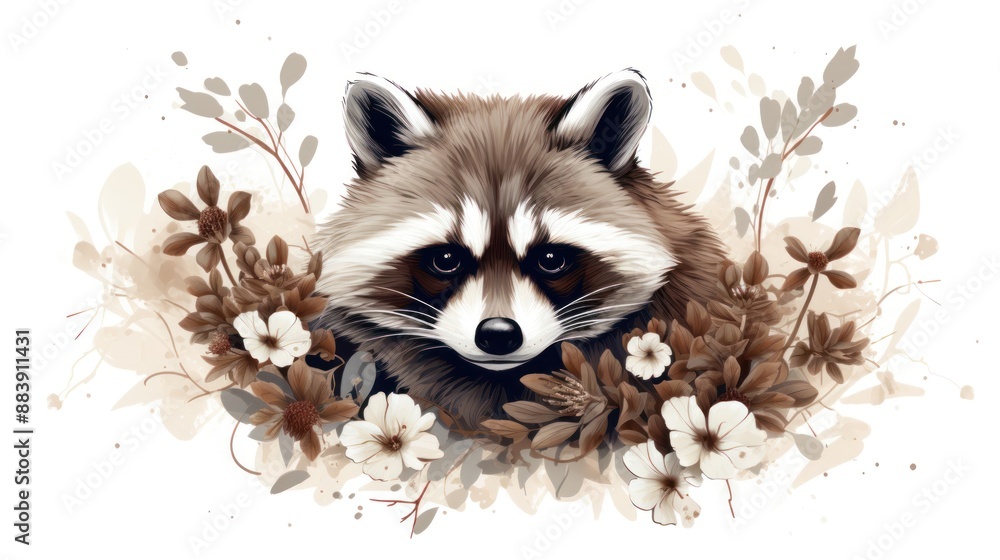 a raccoon on a white background a raccoon on a white background