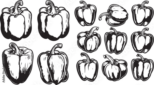 bell pepper silhouettes