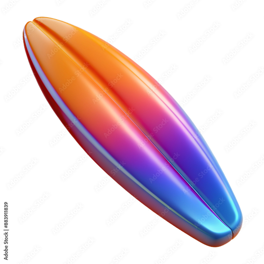 3D glossy plastic surfboard with realistic details and vibrant colors
3D glossy plastic surfboard with realistic details and vibrant colors
