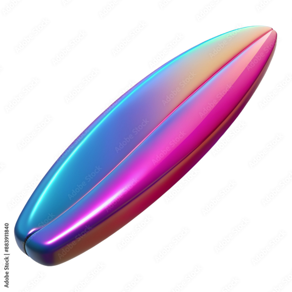 3D glossy plastic surfboard with realistic details and vibrant colors
3D glossy plastic surfboard with realistic details and vibrant colors