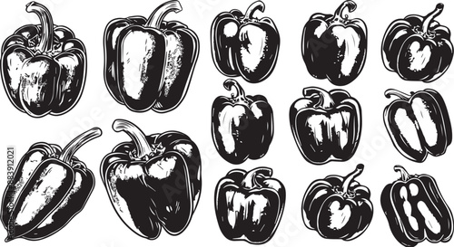 bell pepper silhouettes