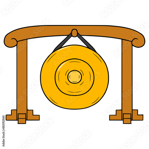 metal gong illustration hand drawn isolated vector	
