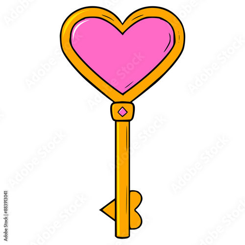 love key illustration hand drawn isolated vector	
