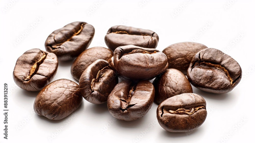 roasted coffee beans isolated in white background cutout roasted coffee beans isolated in white background cutout