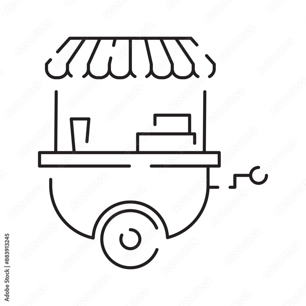 Food truck line icon. Street food element and sign Food truck line icon. Street food element and sign