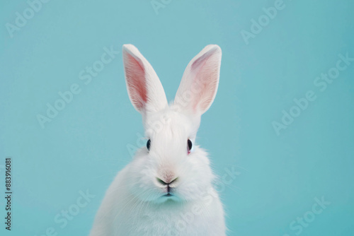 a white rabbit with long ears © Andreea