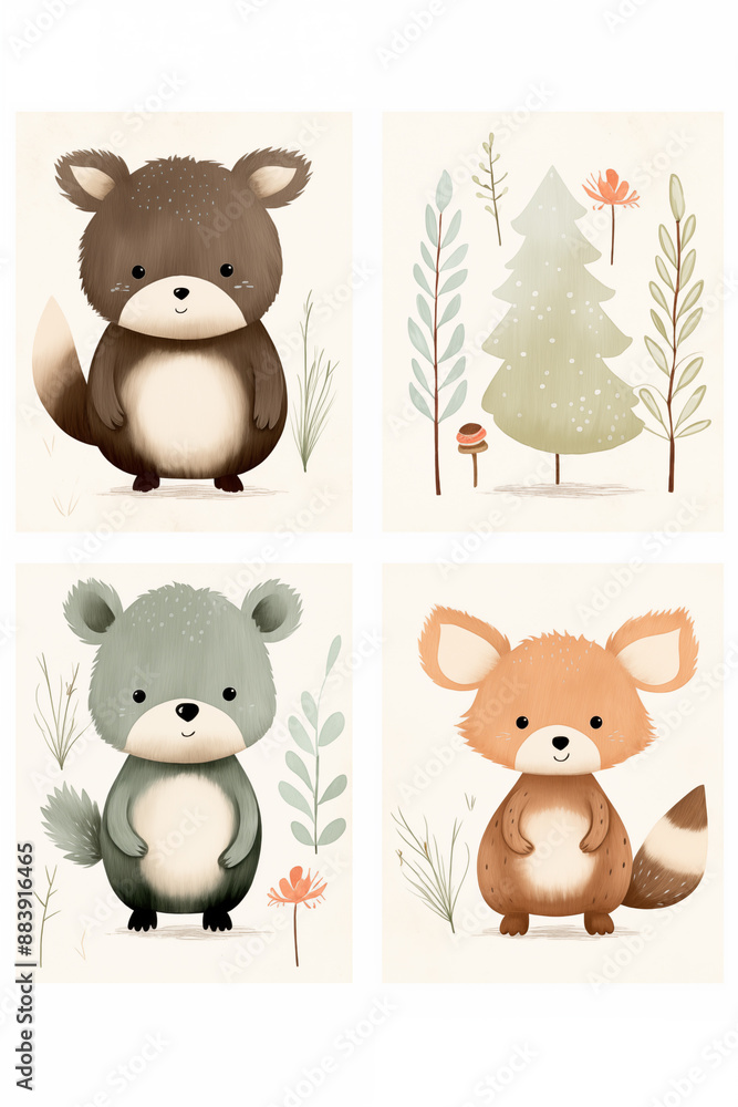 Obraz premium Baby poster print illustration.