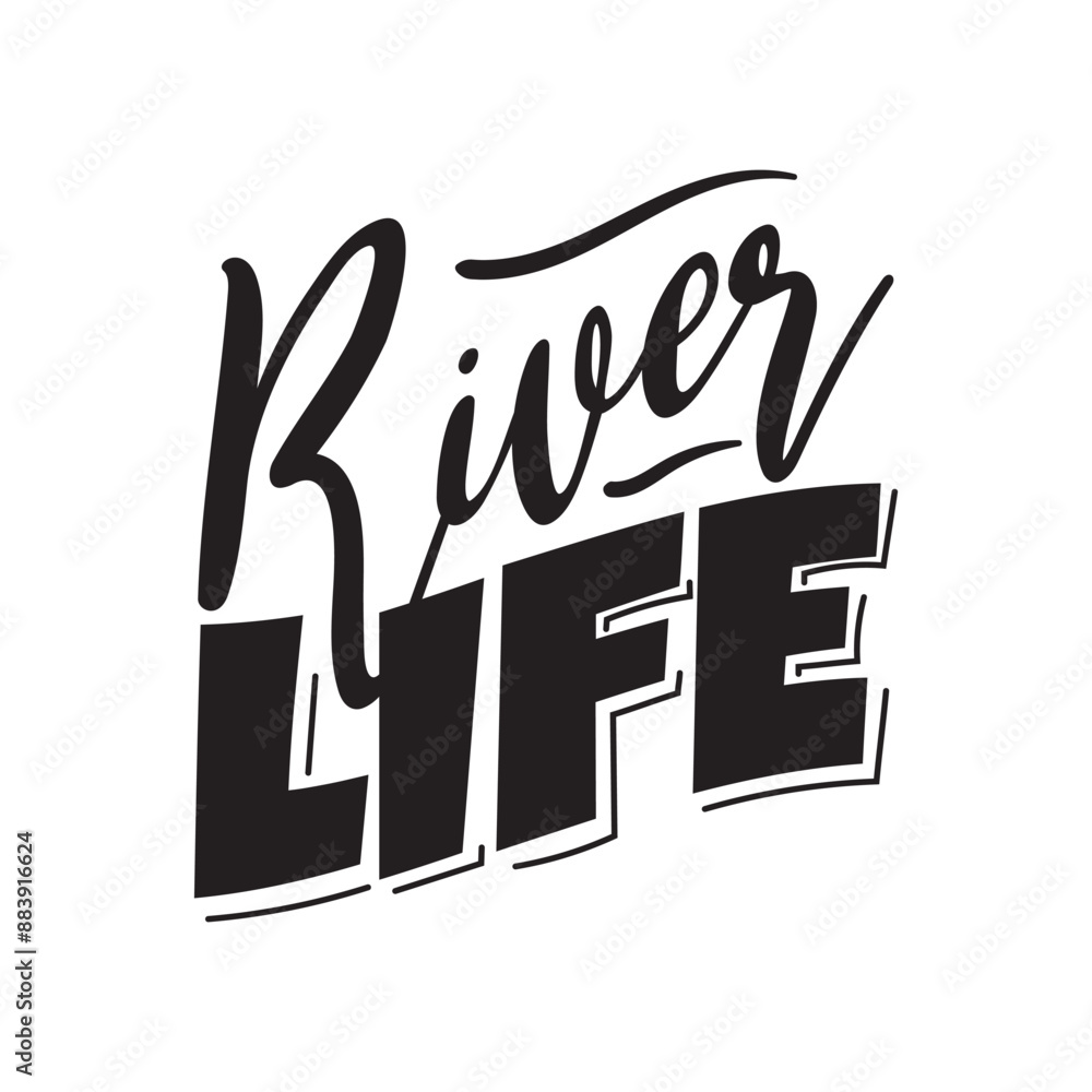 Obraz premium River Life Vector Design on White Background