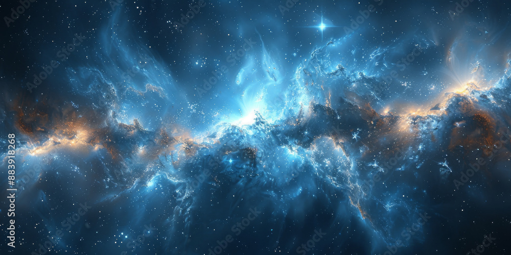 Obraz premium 宇宙に輝く星々と光の背景