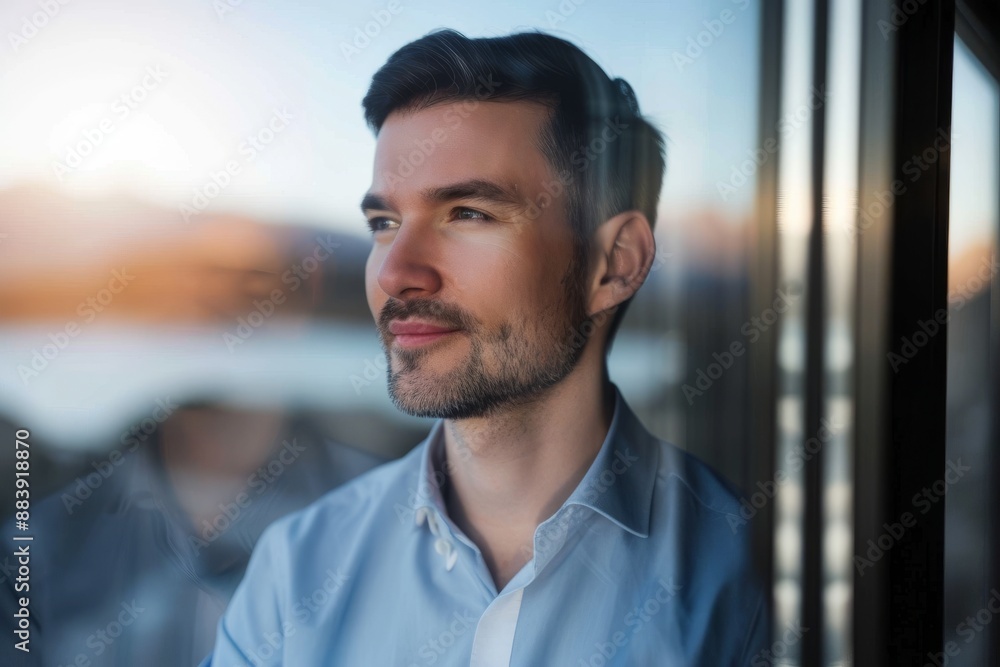 businessman looking out of a window. businessman looking out of a window.