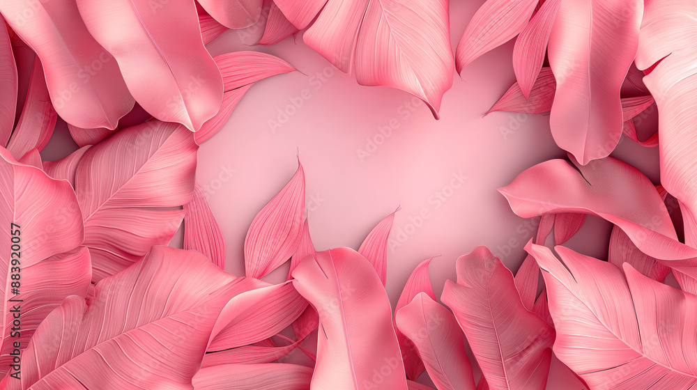 Close-up of leaves and pink background Valentine's Day design Vector illustration copy space Close-up of leaves and pink background Valentine's Day design Vector illustration copy space