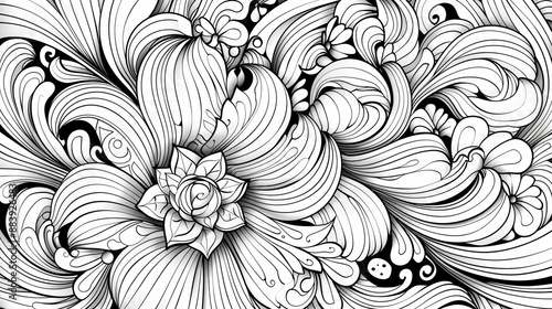 Wallpaper Mural Dive into the world of coloring with this intricate ribbon pattern, designed to bring joy and relaxation to all ages. Torontodigital.ca