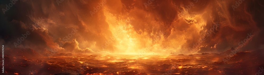 Fiery Hellscape A Dramatic and Ominous Landscape of Raging Flames and Billowing Smoke Fiery Hellscape A Dramatic and Ominous Landscape of Raging Flames and Billowing Smoke