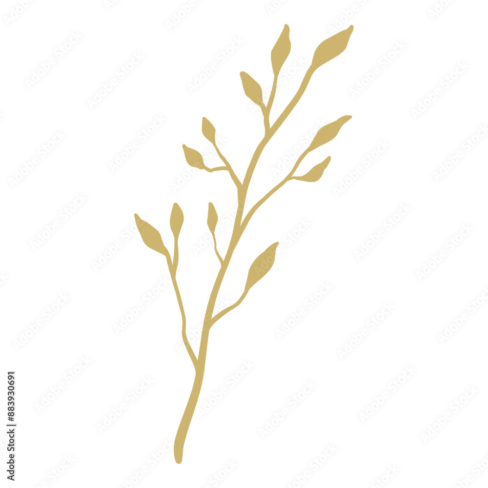 Twig Leaf Branch Drawing Organic Decorative Floral Twig Leaf Branch Drawing Organic Decorative Floral