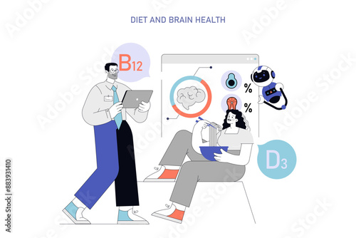 Neuroplasticity. Flat Vector Illustration