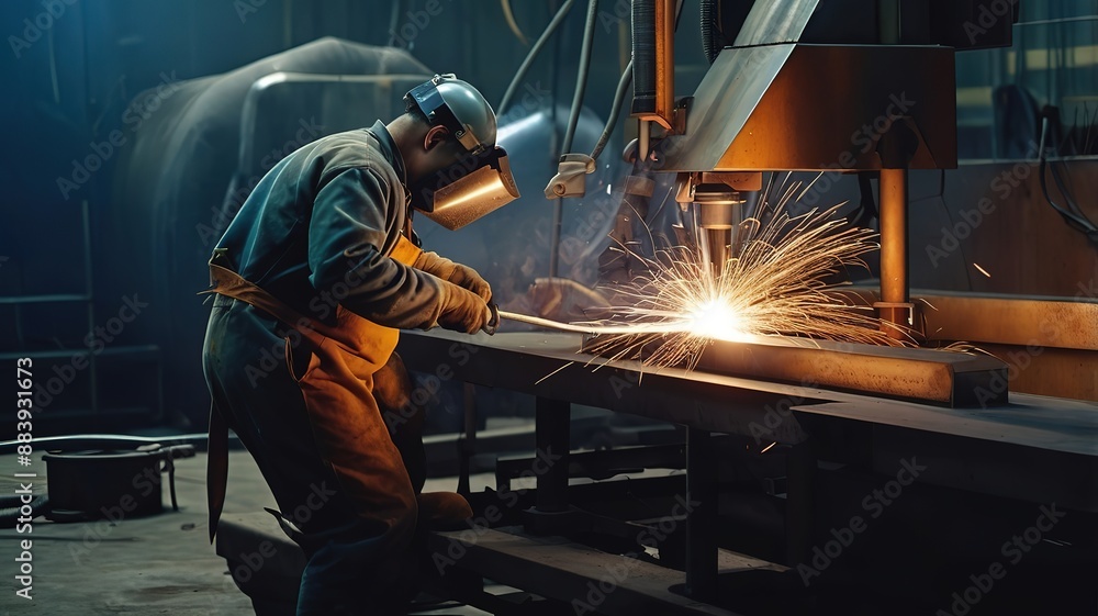 Arc welder at work Arc welder at work