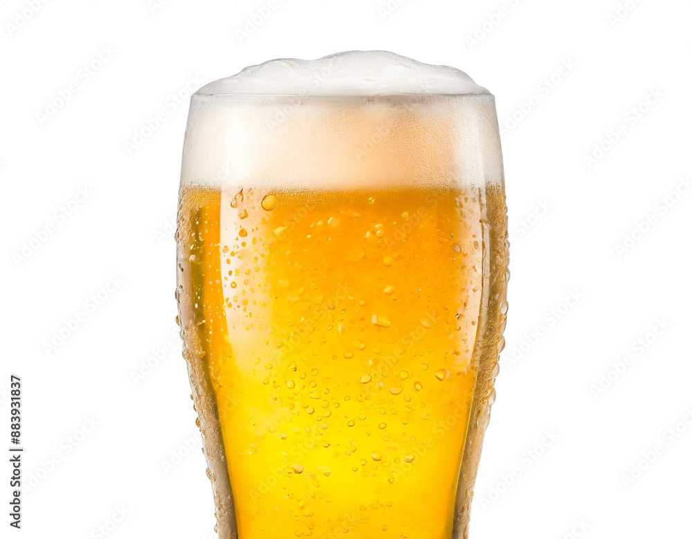 kaltes Bier im Glas mit tropfen isoliert auf weißen Hintergrund, Freisteller kaltes Bier im Glas mit tropfen isoliert auf weißen Hintergrund, Freisteller