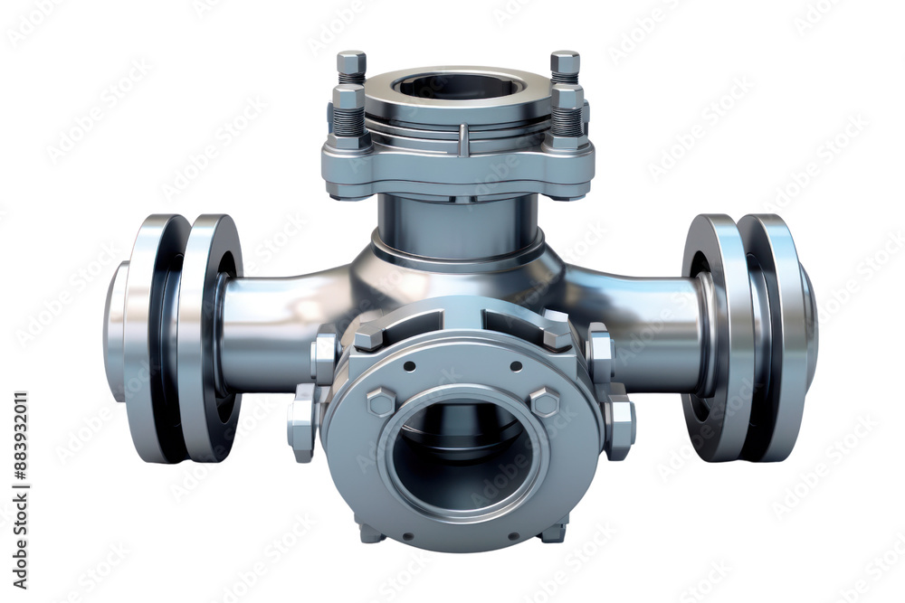 A futuristic illustration of a diaphragm valve with sleek lines and metallic accents, isolated on a white background A futuristic illustration of a diaphragm valve with sleek lines and metallic accents, isolated on a white background