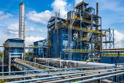 oil refinery plant in the morning