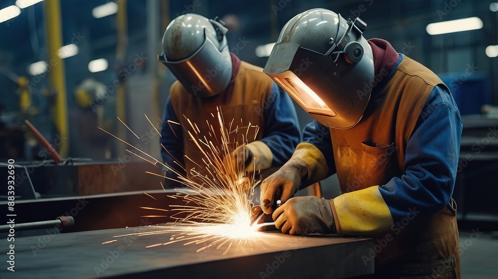 Arc welder at work Arc welder at work