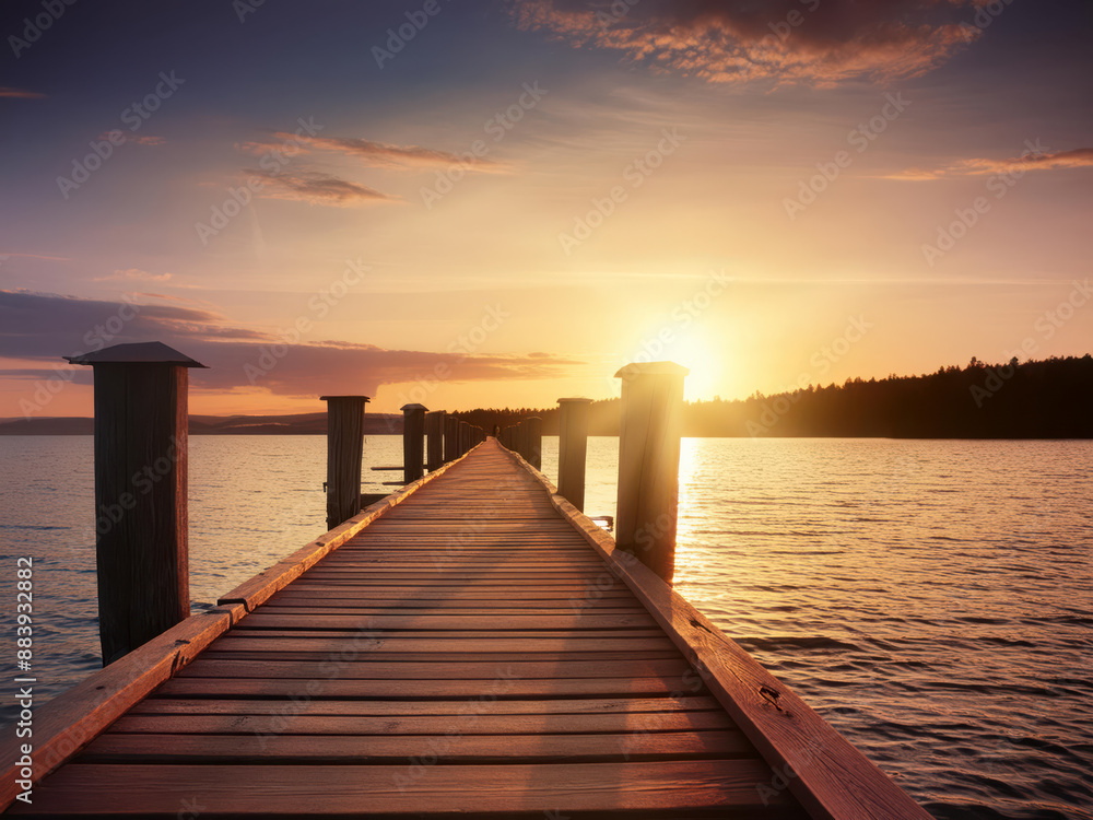 Wooden pier at sunset Wooden pier at sunset