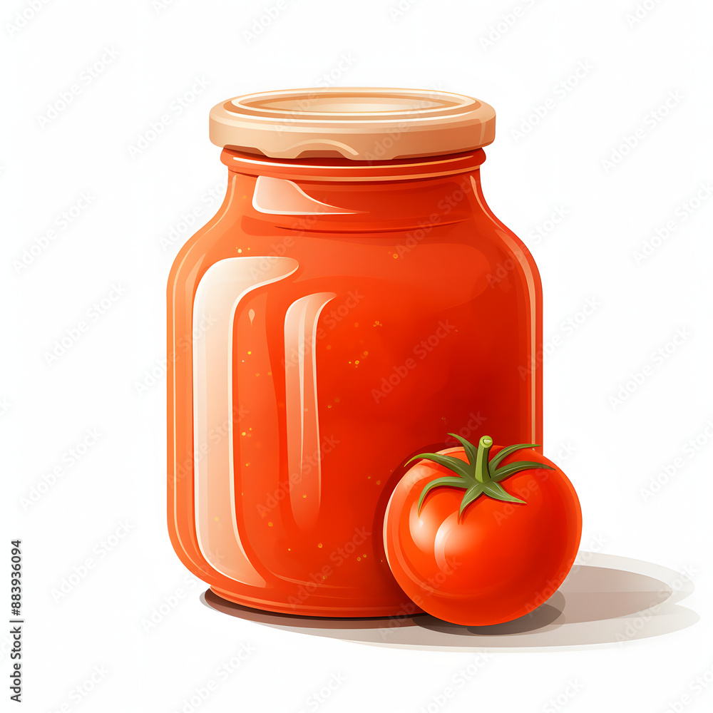 Tomato sauce jar on white background with clipping path
Tomato sauce jar on white background with clipping path