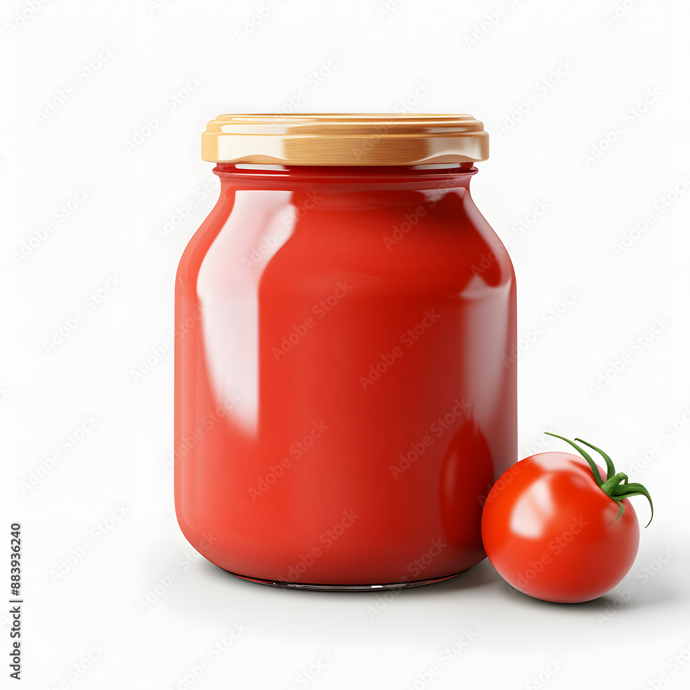 Tomato sauce jar on white background with clipping path
Tomato sauce jar on white background with clipping path