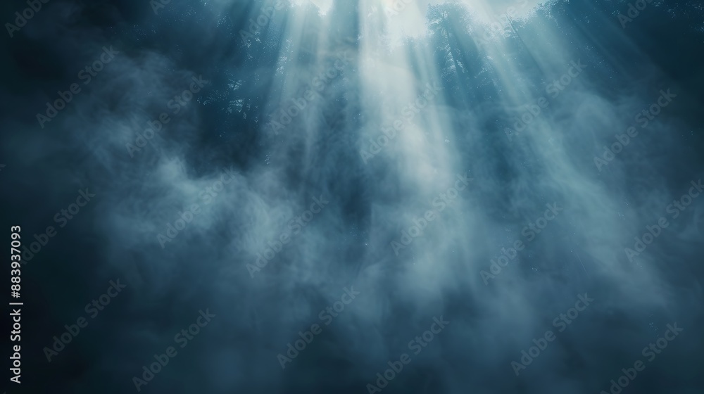 Stunning light beams piercing through foggy air, creating a dramatic and ethereal effect. Stunning light beams piercing through foggy air, creating a dramatic and ethereal effect.