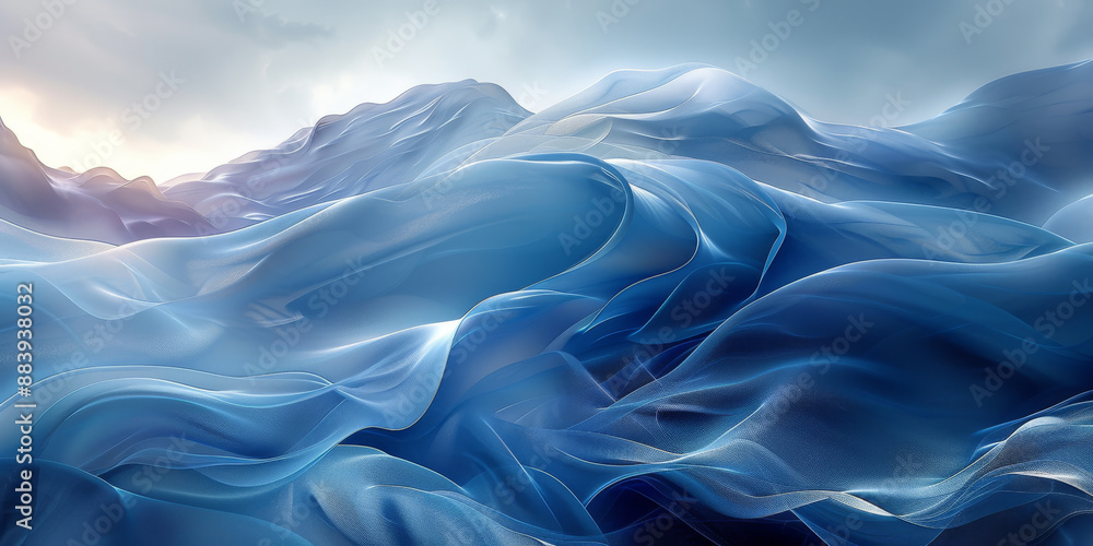 Obraz premium 抽象的な青い光線