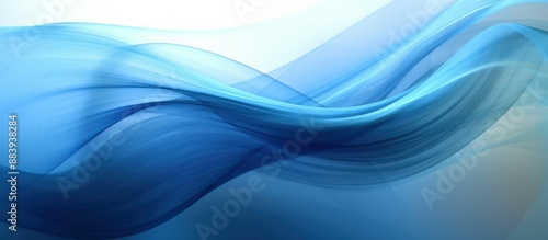 Abstract Blue Waves on a White Background © Muhammad